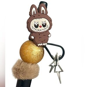 Handcrafted Labubu brown beaded pen